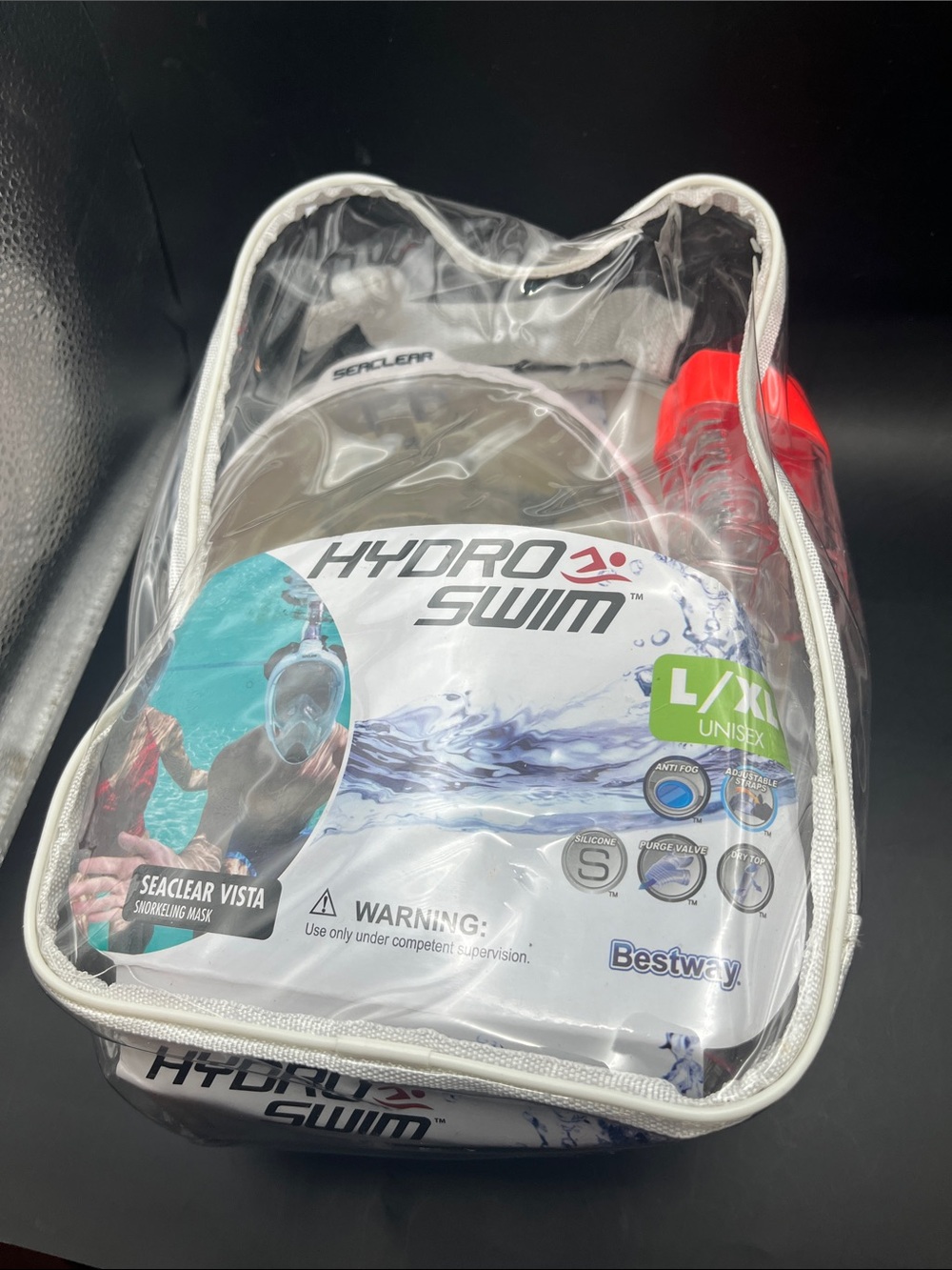 NEW hydroswim Seaclear Vista adult L / XL Snorkeling Mask - Clear